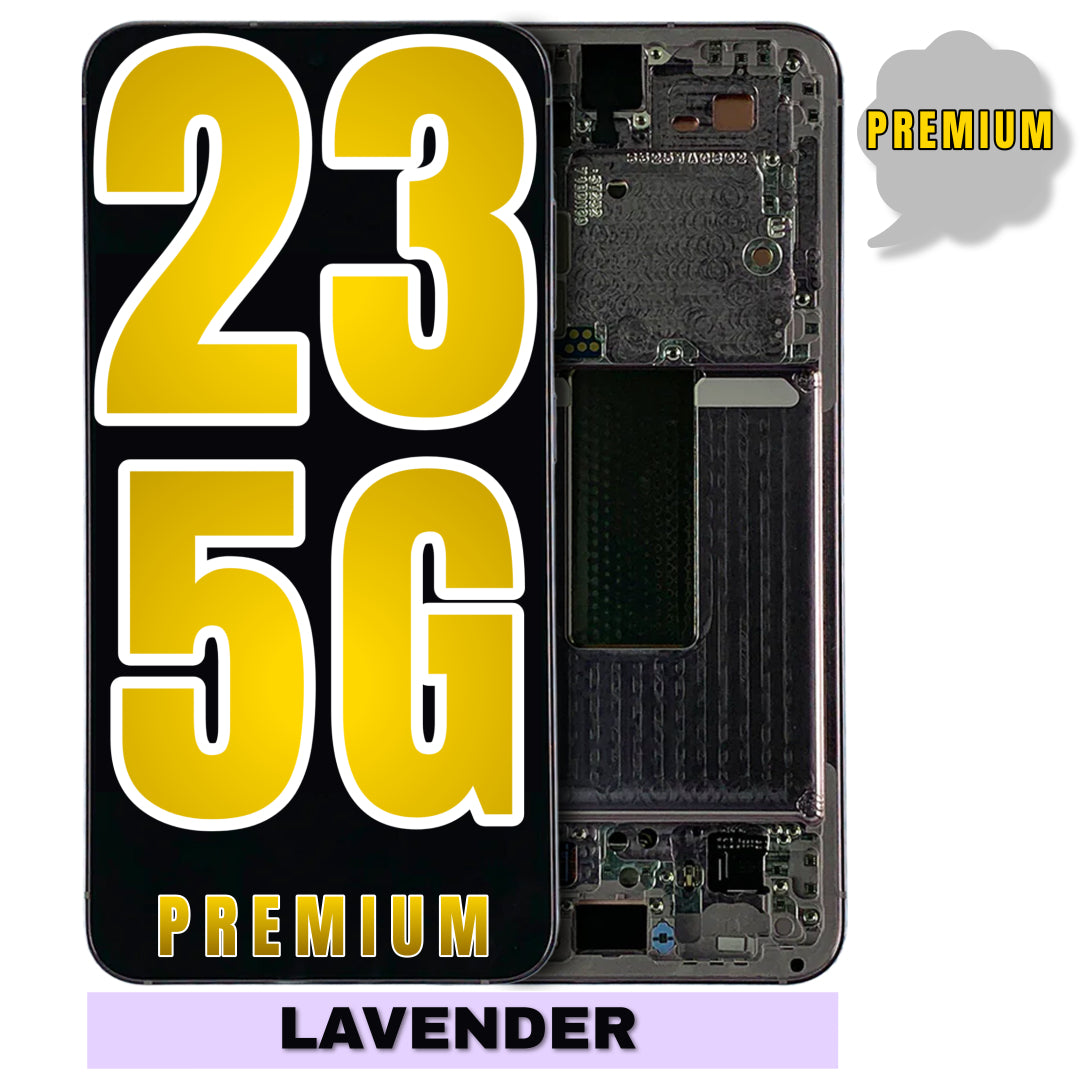 For Samsung Galaxy S23 5G OLED Screen Replacement With Frame / US Version (Premium) (Lavender)