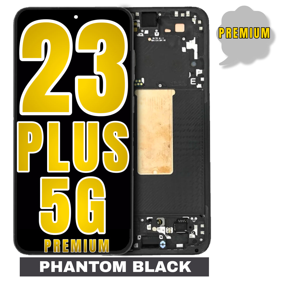 For Samsung Galaxy S23 Plus 5G Screen Replacement With Frame (Premium) (Phantom Black)
