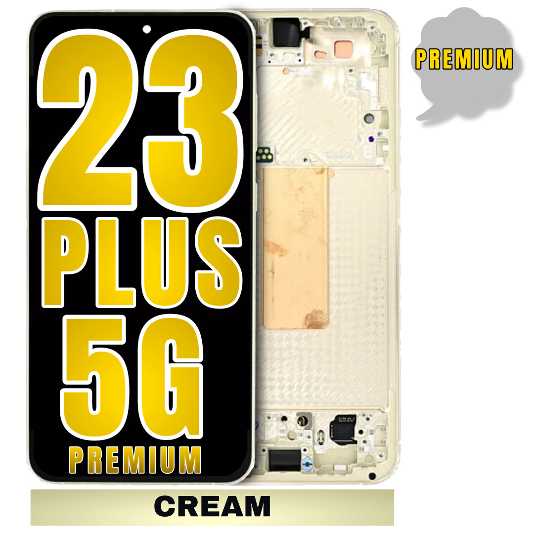 For Samsung Galaxy S23 Plus 5G Screen Replacement With Frame (Premium) (Cream)