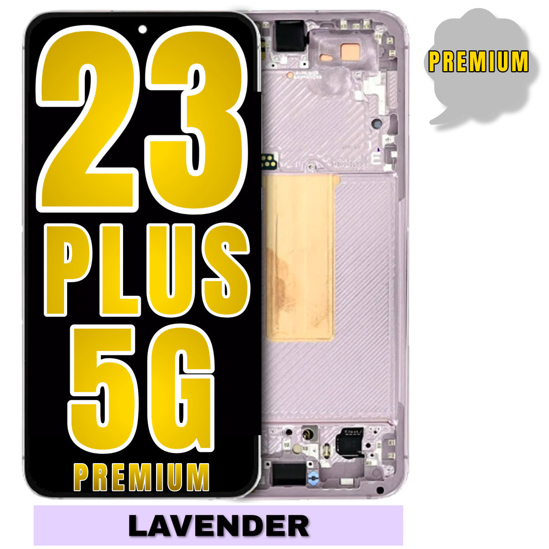 For Samsung Galaxy S23 Plus 5G Screen Assembly Replacement With Frame (Premium) (Lavender)