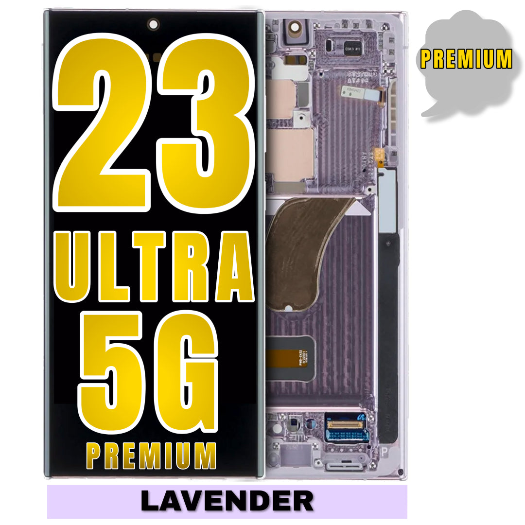 For Samsung Galaxy S23 Ultra 5G OLED Screen Replacement With Frame / US Version (Premium) (Lavender)