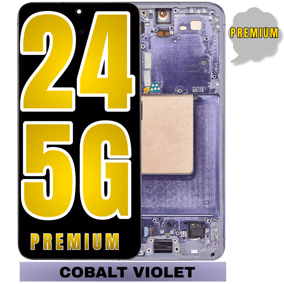 For Samsung Galaxy S24 5G OLED Screen Replacement With Frame (Premium) (Cobalt Violet)