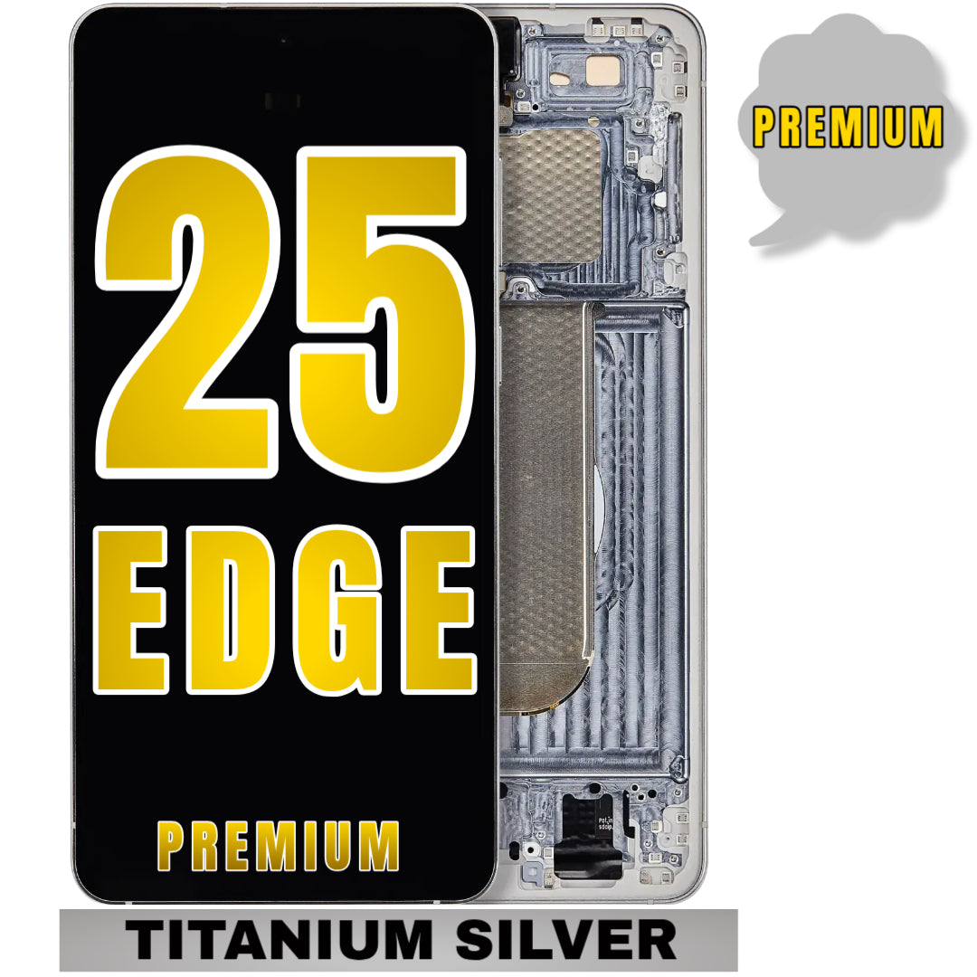 For Samsung Galaxy S25 Edge OLED Screen Replacement With Frame (Premium) (Titanium Silver)