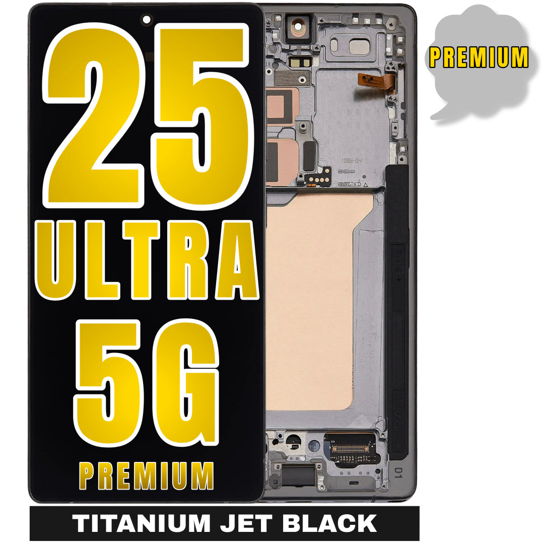 For Samsung Galaxy S25 Ultra OLED Screen Replacement With Frame (Premium) (Titanium Jet Black)