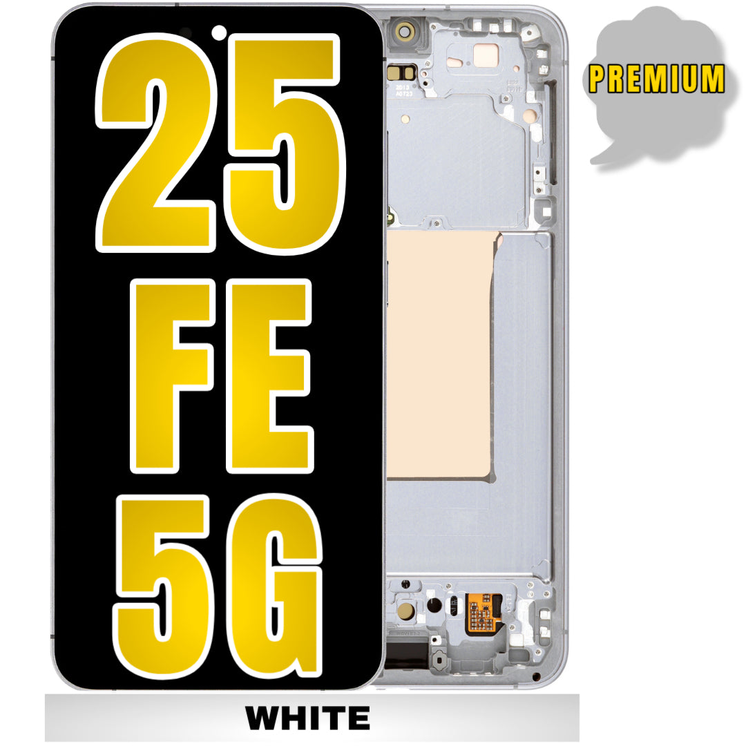 For Samsung Galaxy S25 FE 5G OLED Screen Replacement With Frame (Premium) (White)