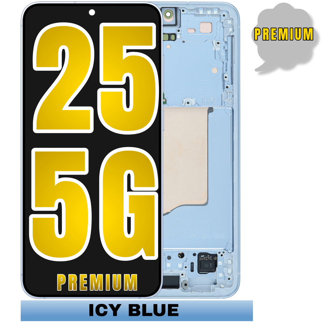 For Samsung Galaxy S25 5G OLED Screen Replacement With Frame / US & International Version (Premium) (Icy Blue)