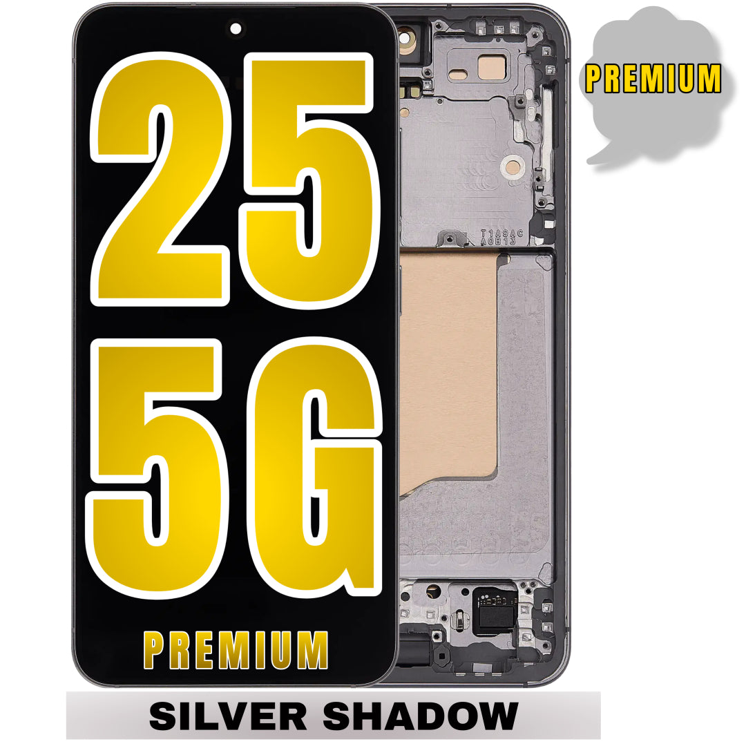For Samsung Galaxy S25 5G OLED Screen Replacement With Frame / US & International Version (Premium) (Silver Shadow)