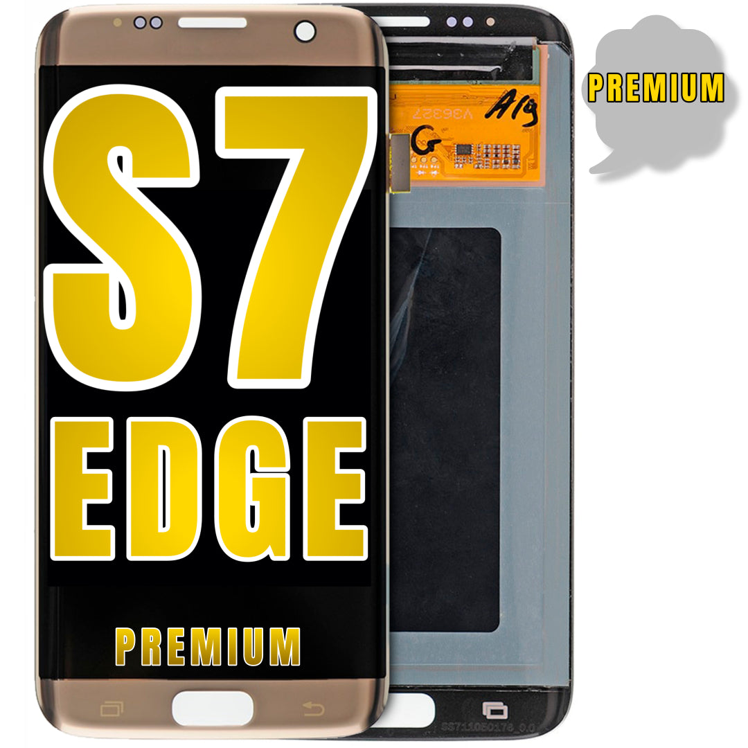 For Samsung Galaxy S7 Edge OLED Screen Replacement Without Frame (Premium) (Gold Platinum)