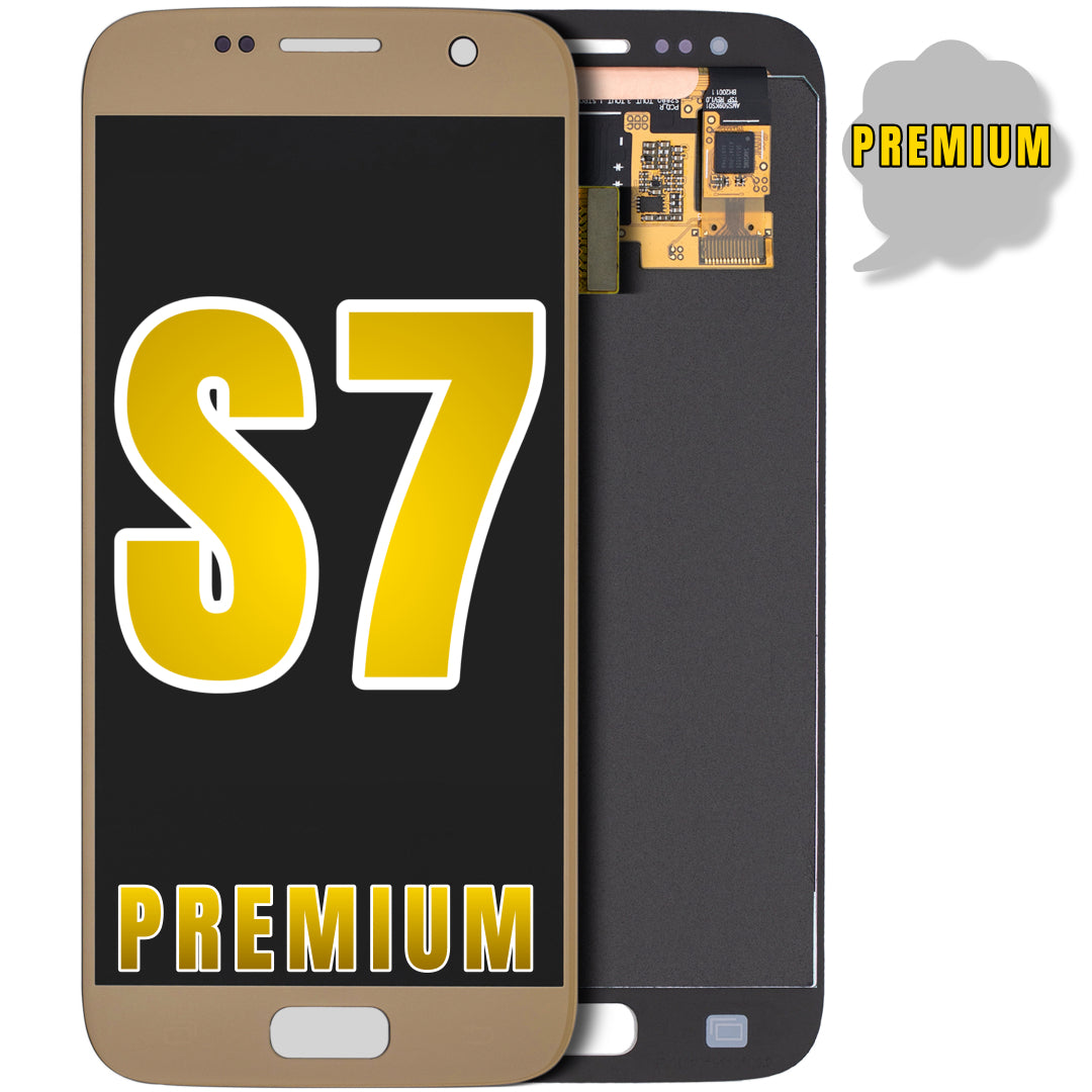For Samsung Galaxy S7 OLED Screen Replacement Without Frame (Premium) (Gold Platinum)