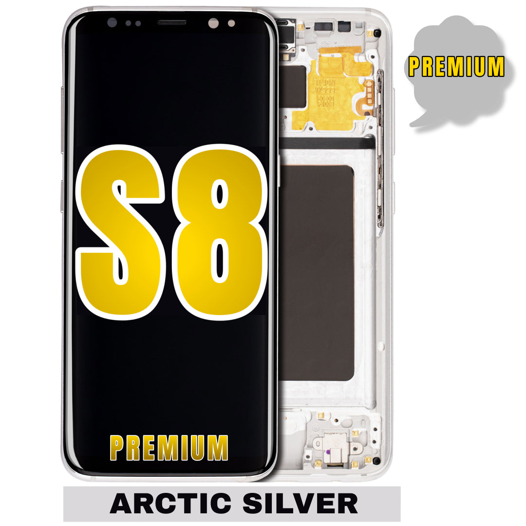 For Samsung Galaxy S8 OLED Screen Replacement With Frame (Premium) (Arctic Silver)