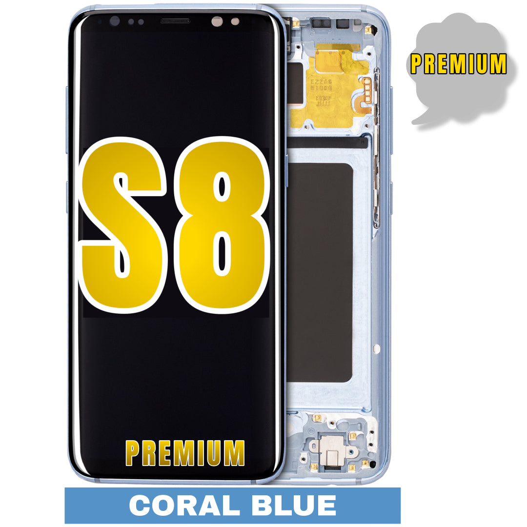 For Samsung Galaxy S8 OLED Screen Replacement With Frame (Premium) (Coral Blue)