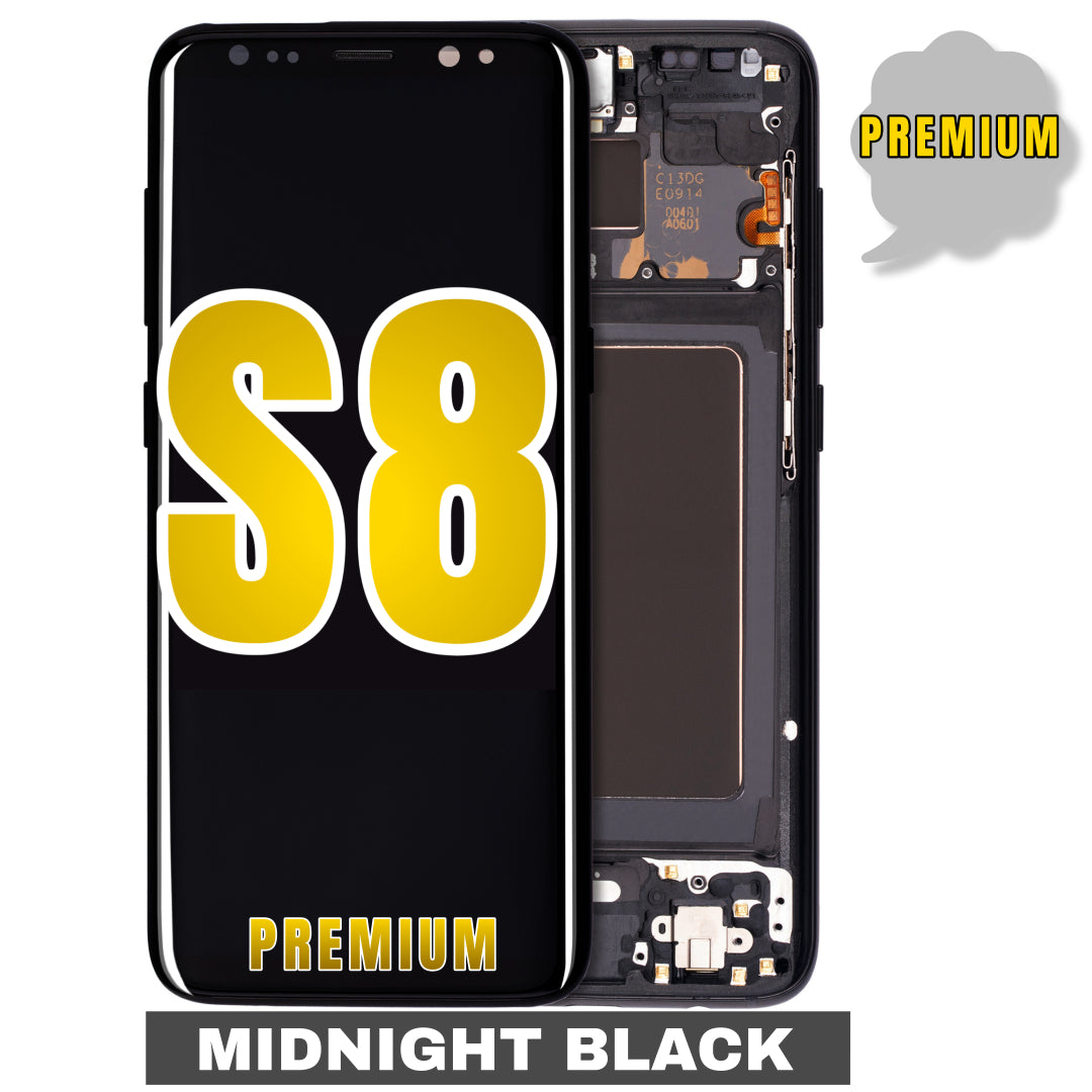 For Samsung Galaxy S8 OLED Screen Replacement With Frame (Premium) (Midnight Black)