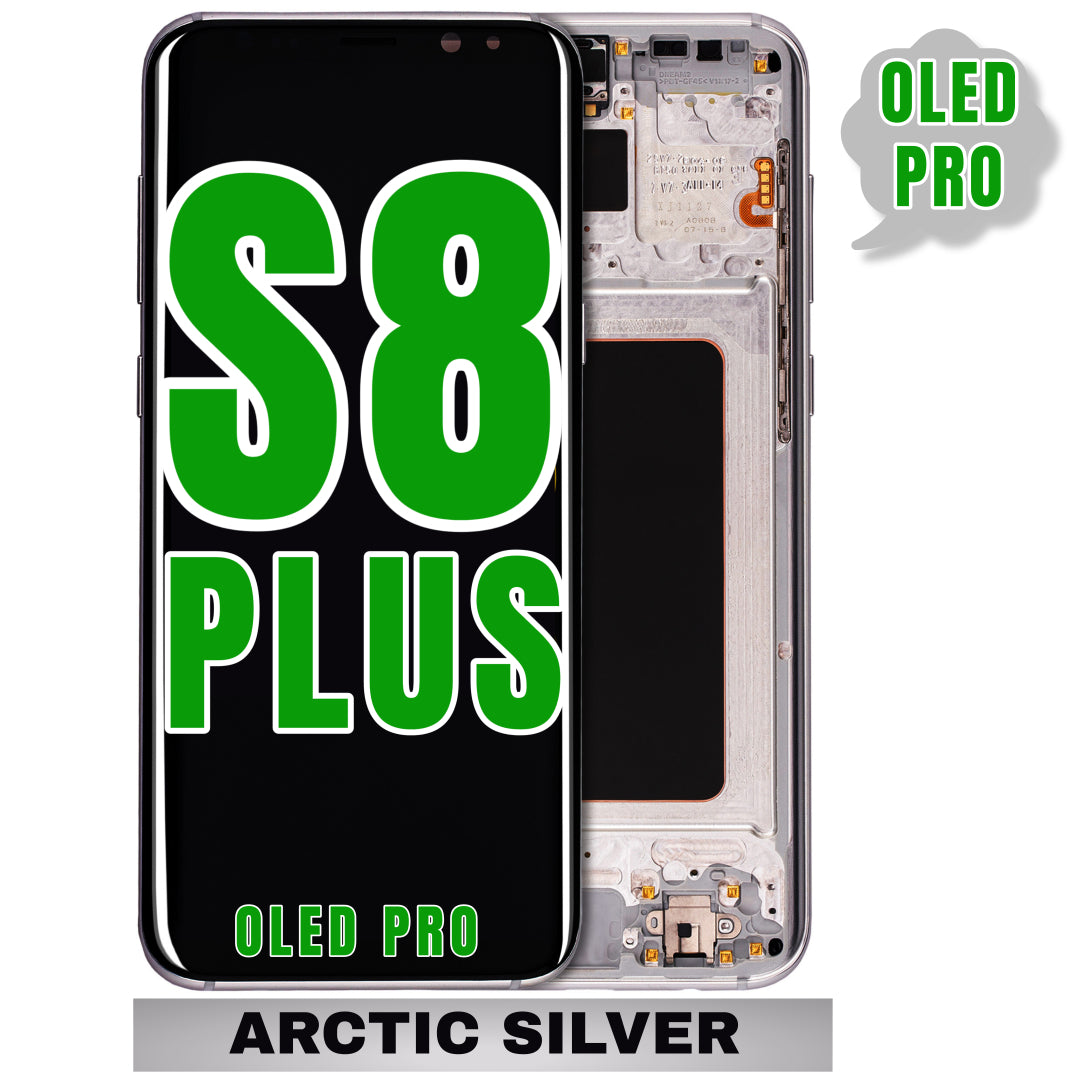 For Samsung Galaxy S8 Plus OLED Screen Replacement With Frame (Oled Pro) (Arctic Silver)