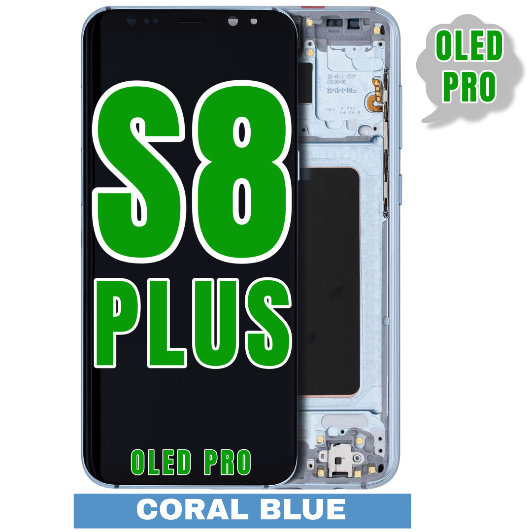 For Samsung Galaxy S8 Plus OLED Screen Replacement With Frame (Oled Pro) (Coral Blue)