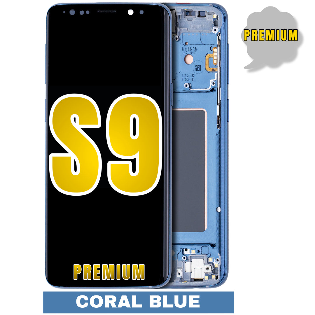 For Samsung Galaxy S9 OLED Screen Replacement With Frame (Premium) (Coral Blue)