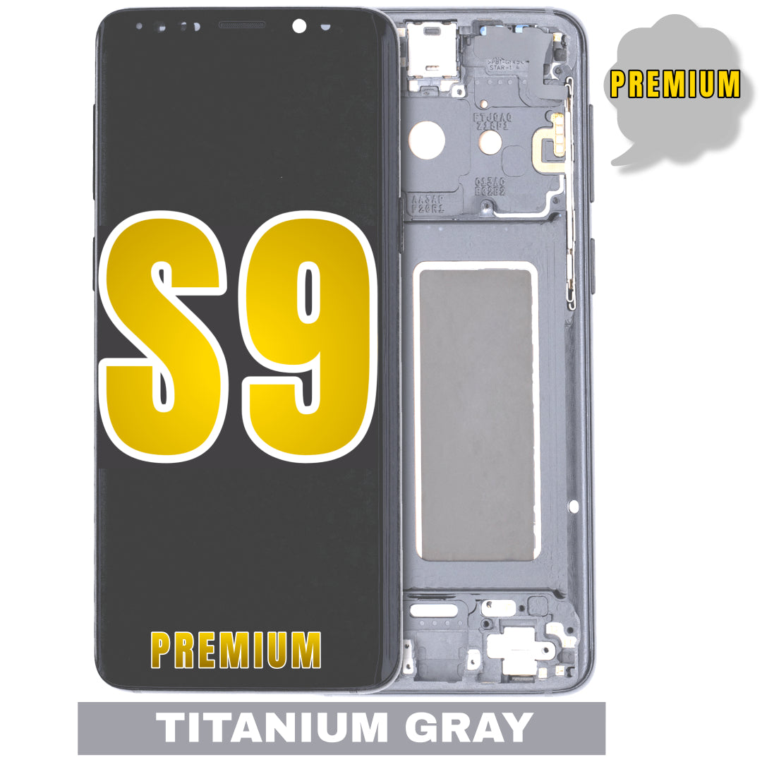 For Samsung Galaxy S9 OLED Screen Replacement With Frame (Premium) (Titanium Gray)