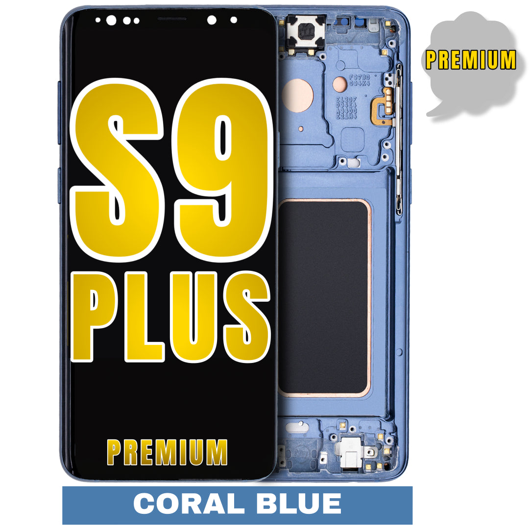 For Samsung Galaxy S9 Plus OLED Screen Replacement With Frame (Premium) (Coral Blue)