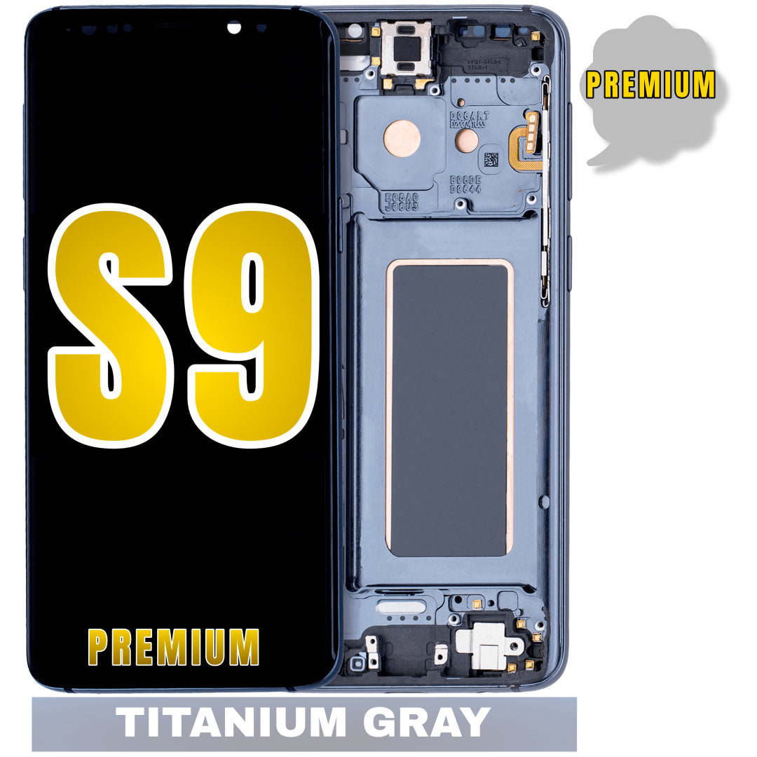 For Samsung Galaxy S9 OLED Screen Replacement With Frame (Premium) (Titanium Gray)