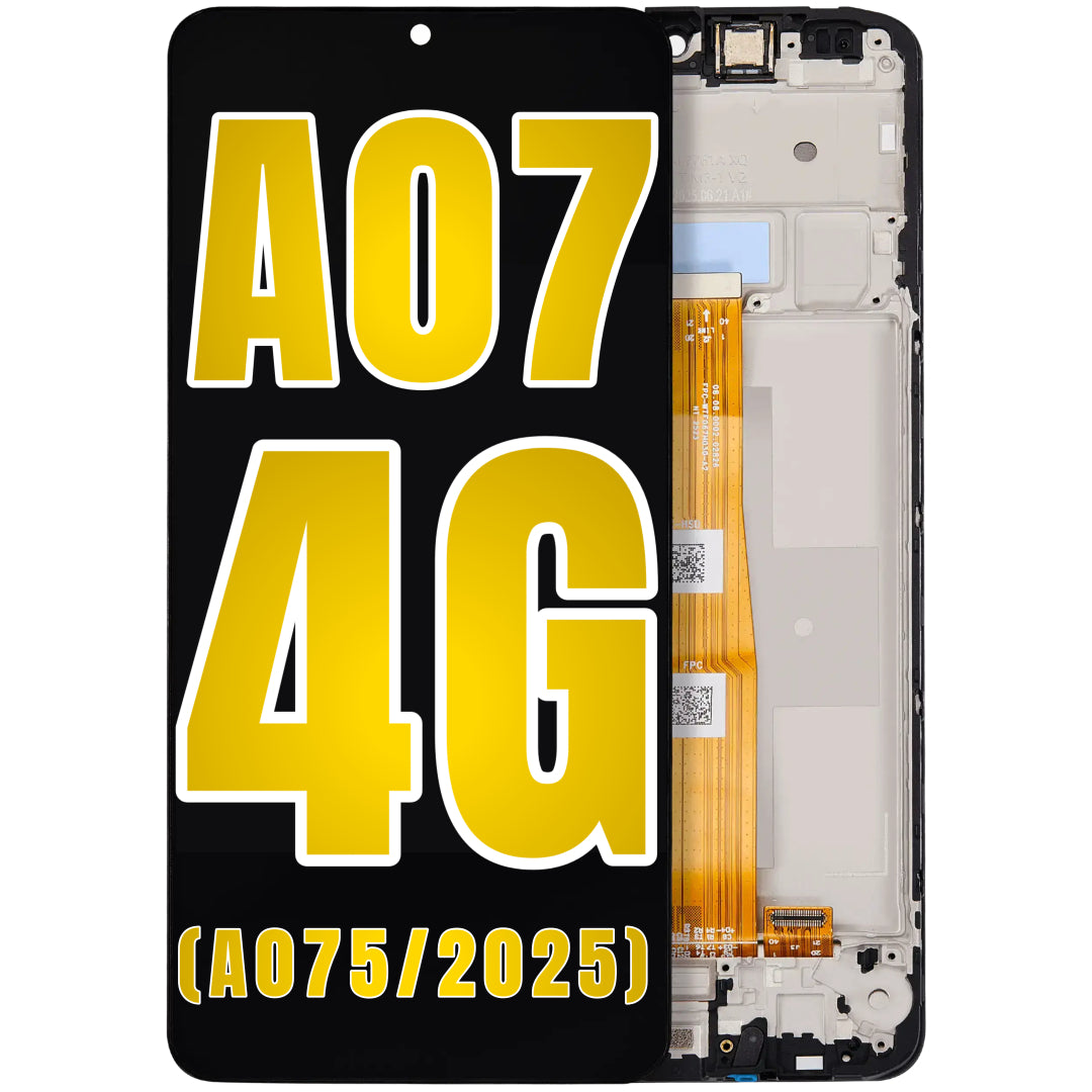 For Samsung Galaxy A07 4G (A075 / 2025) LCD Screen Replacement With Frame (All Colors)