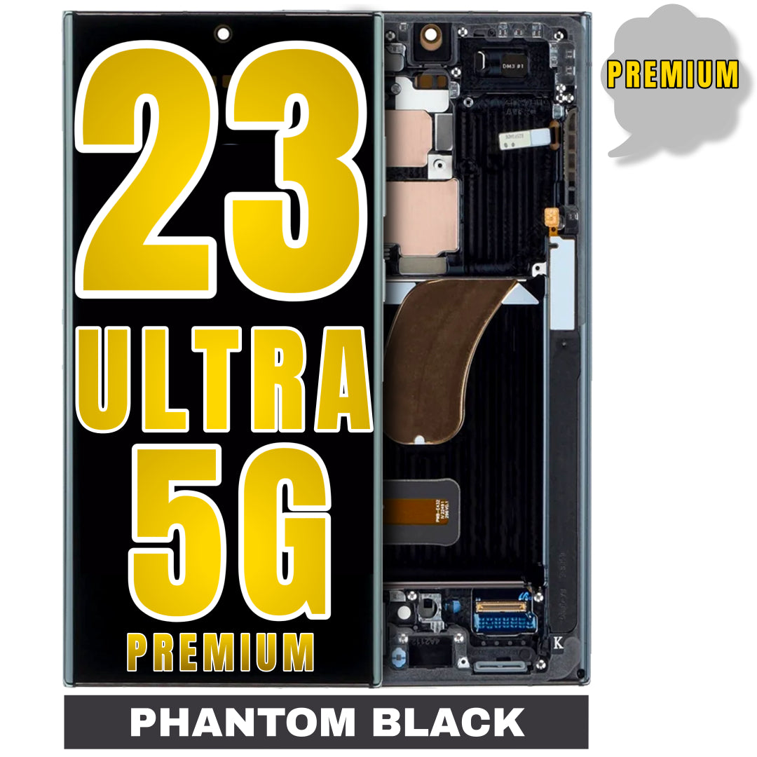 For Samsung Galaxy S23 Ultra 5G OLED Screen Replacement With Frame / US Version (Premium) (Phantom Black)
