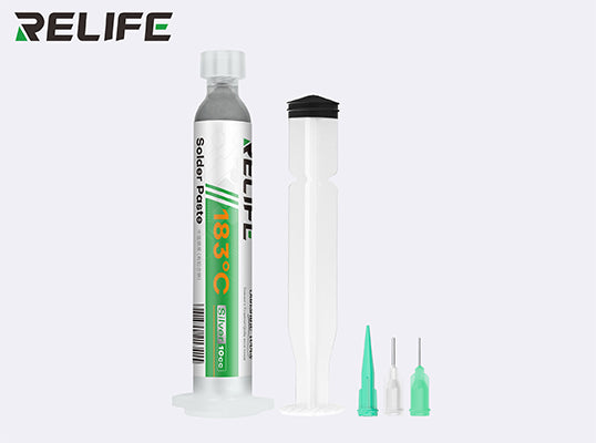 RELIFE HW21S Lead-Containing Silver Solder Paste / Syringe-Packed 10CC / 183℃