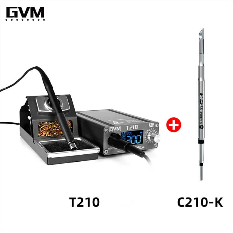 GVM T210 Digital Display Adjustable Temperature 75W SMD BGA Soldering Station With K Tip