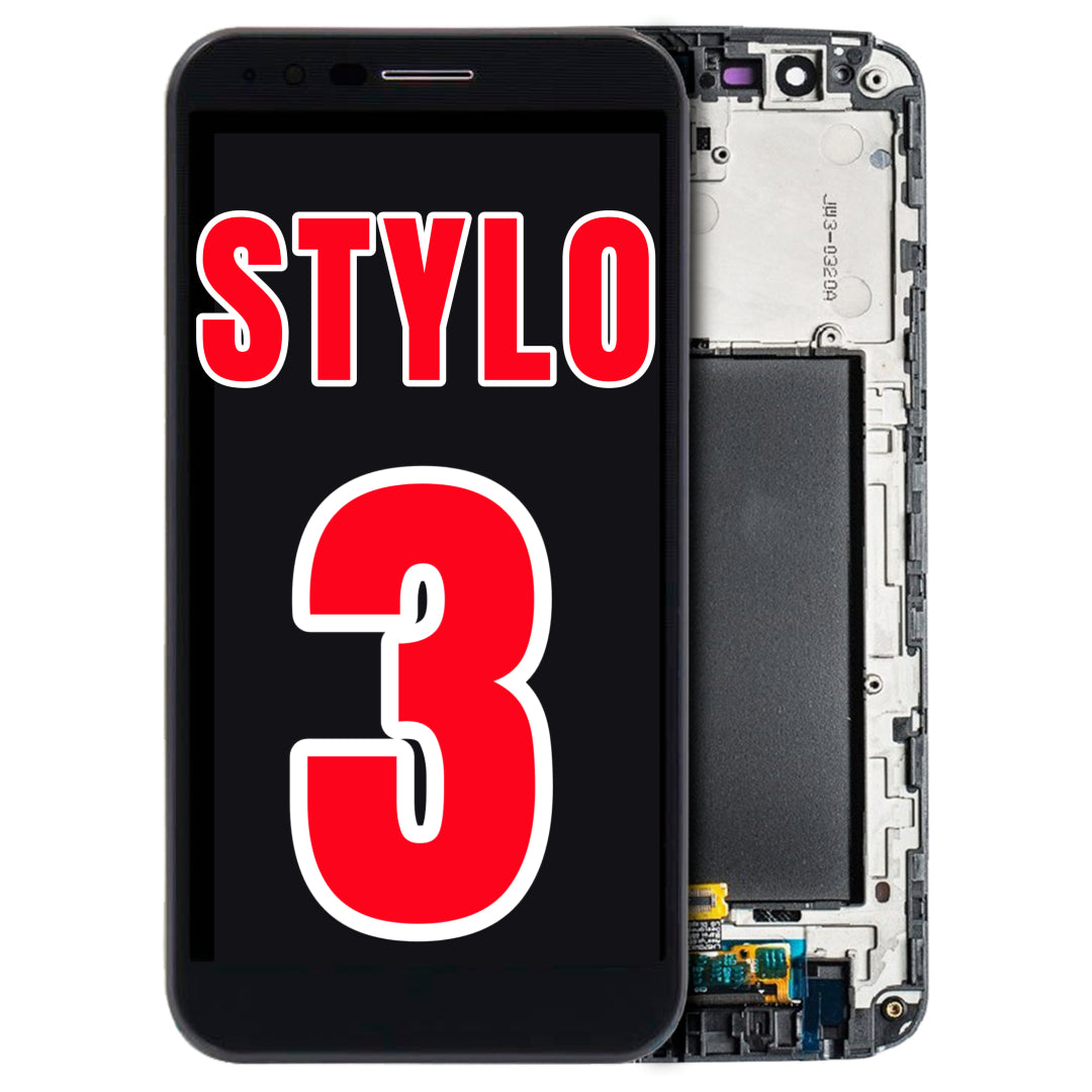 For LG Stylo 3 (LS777) LCD Screen Replacement With Frame (Black)