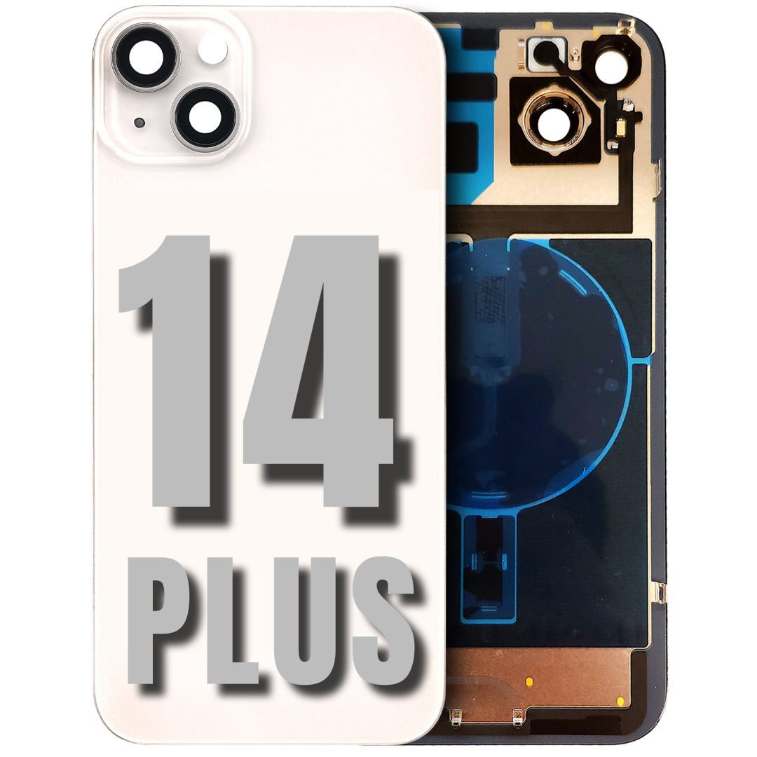 For iPhone 14 Plus Back Glass Replacement with Pre-Installed MagSafe Magnet Steel Plate (All Colors)