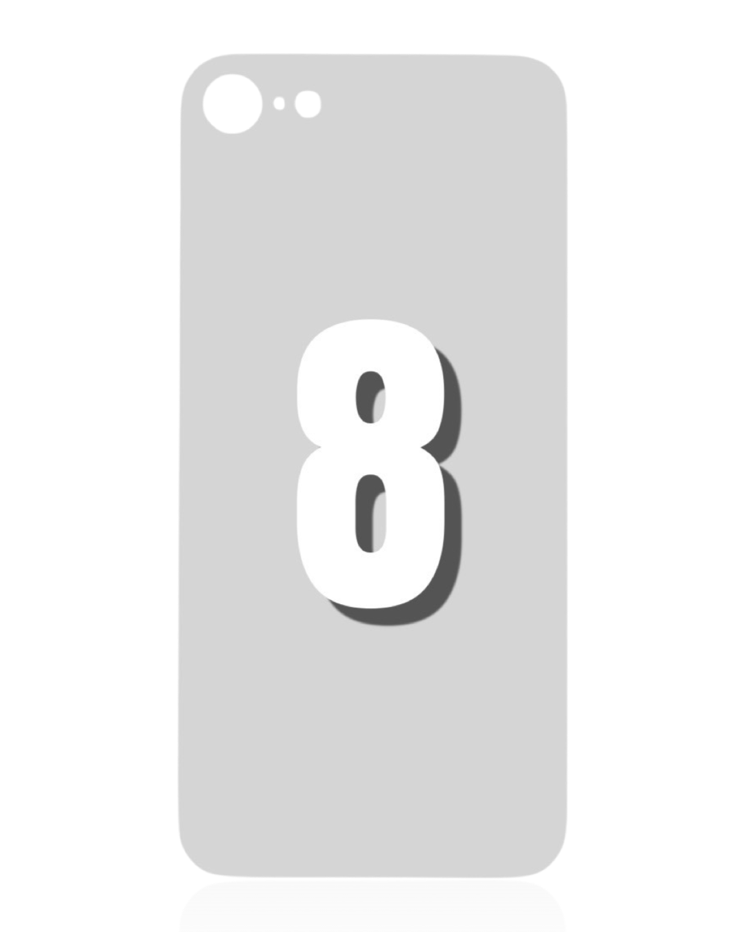 For iPhone 8 Bigger Camera Hole Back Glass Replacement (All Colors)