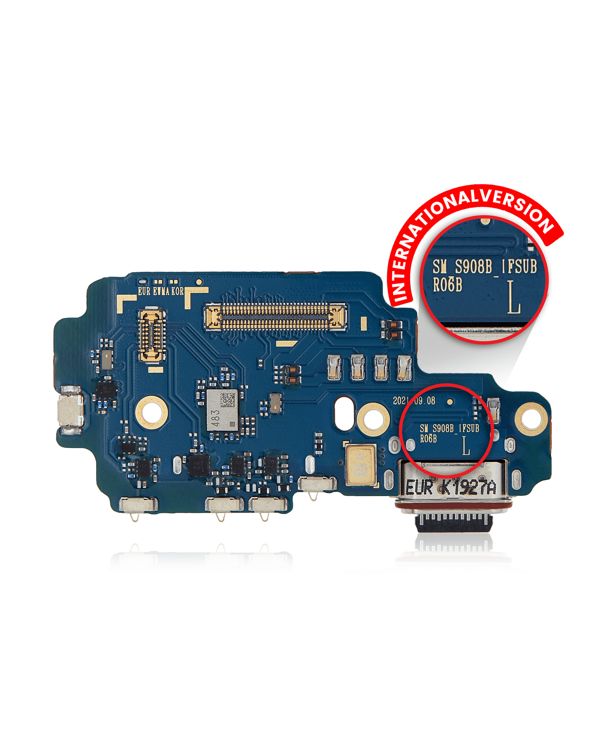 For Samsung Galaxy S22 Ultra 5G Charging Port with Sim Card Reader (International Version)