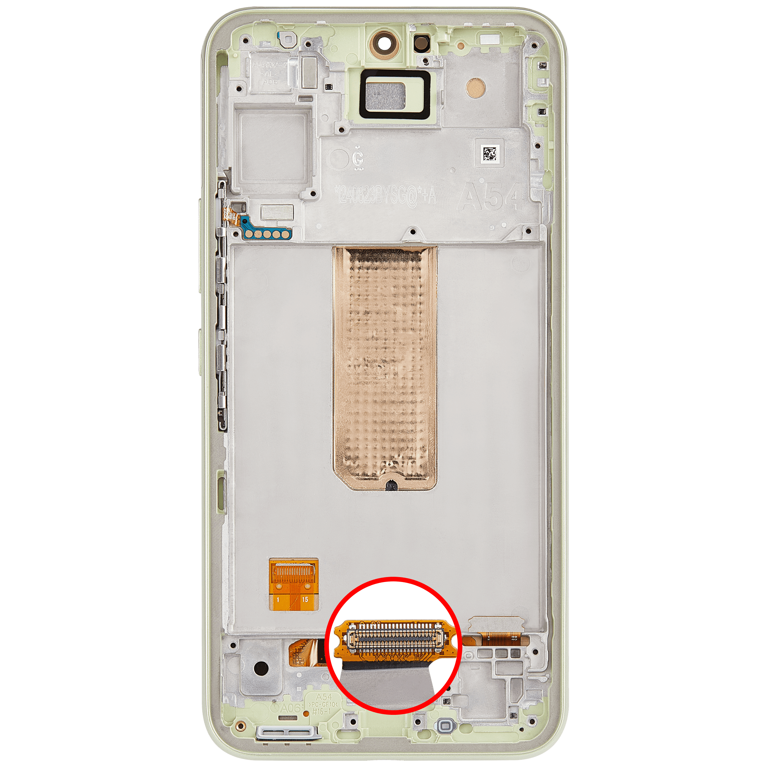 For Samsung Galaxy A54 5G (A546 / 2023) (6.36") OLED Screen Replacement With Frame (Oled Pro) (Lime / Light Green)