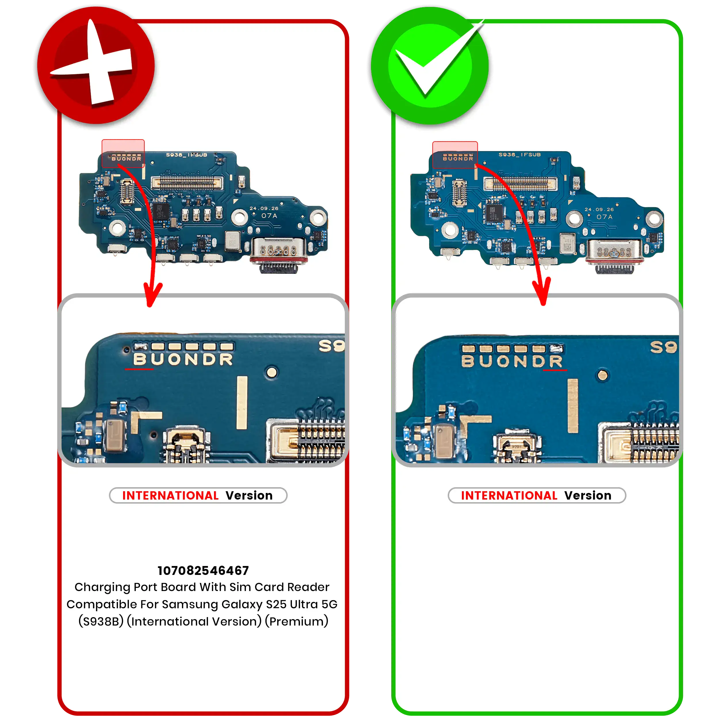 For Samsung Galaxy S25 Ultra 5G (S938R) Charging Port With Sim Card Reader (International Version)