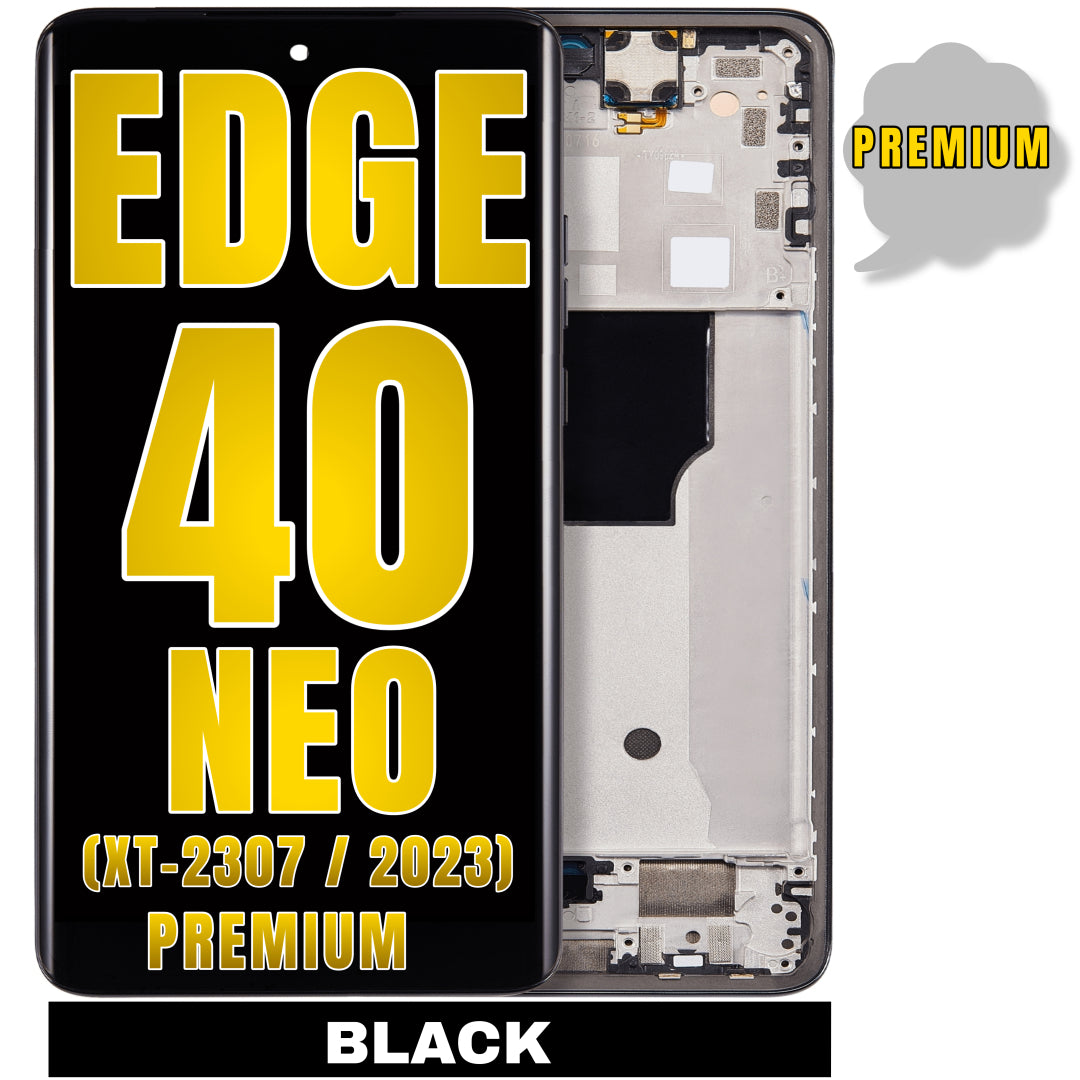 For Moto Edge 40 Neo (XT-2307-1 / 2023) OLED Screen Replacement With Frame (Premium) (Black)