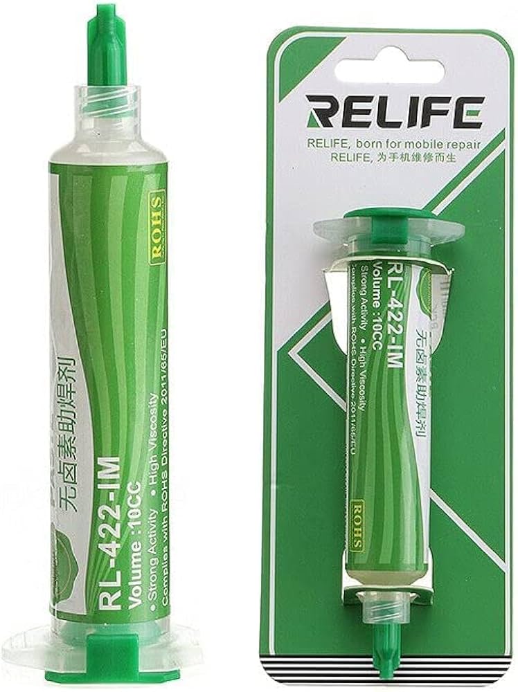 RELIFE RL-422-IM Flux, Halogen Free 10cc  Soldering Paste Flux