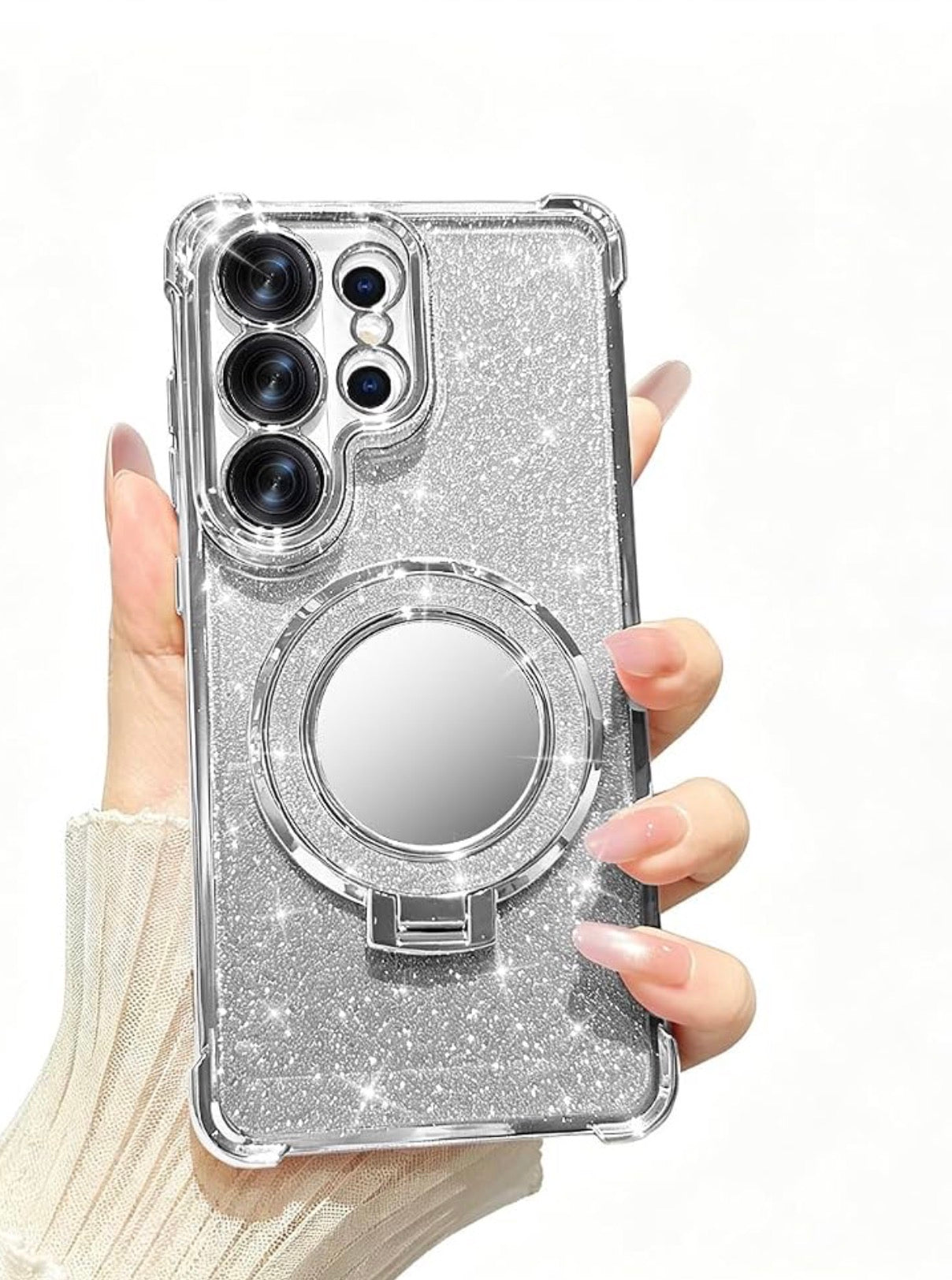 For Samsung Galaxy S26 5G / S26 Plus 5G / S26 Ultra 5G Glitter With Mirror Kickstand Case (All Colors)
