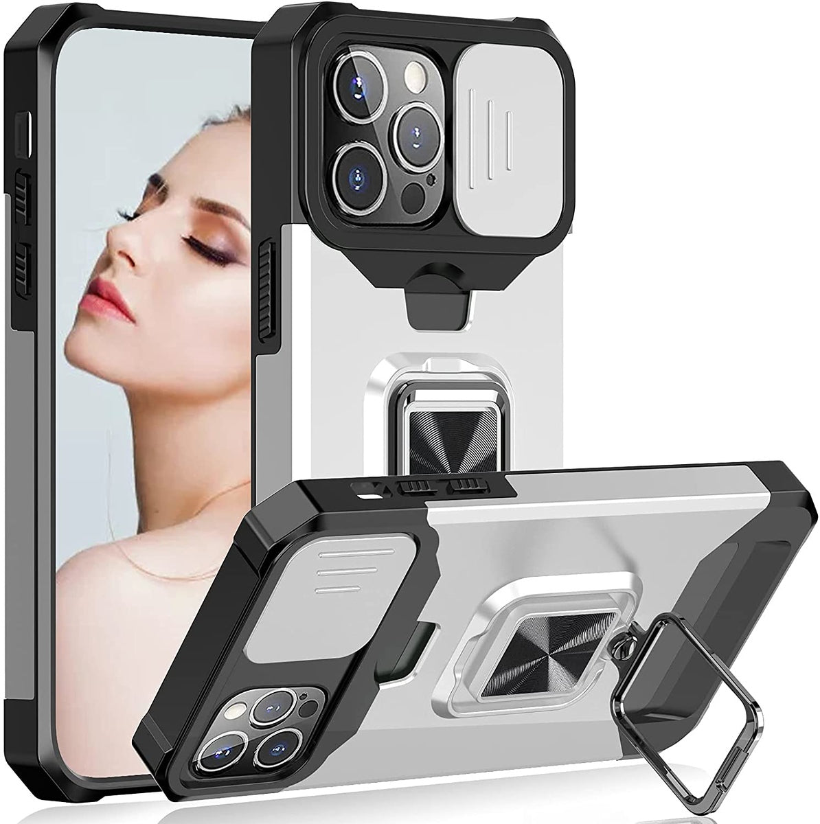 For iPhone Shockproof Case With Camera Cover