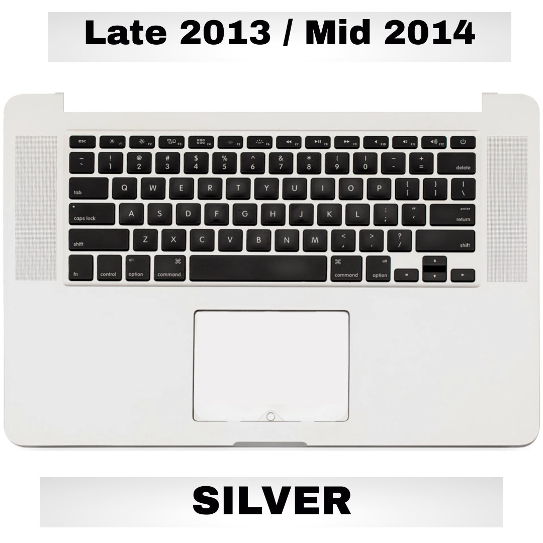 For MacBook Pro Retina 15" (A1398 / Late 2013 / Mid 2014) Top Case With Keyboard Replacement / US Version (Silver)