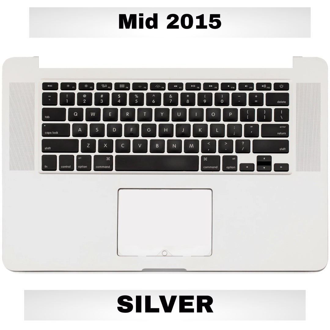 For MacBook Pro Retina 15" (A1398 / Mid 2015) Top Case With Keyboard Replacement / US Version (Silver)