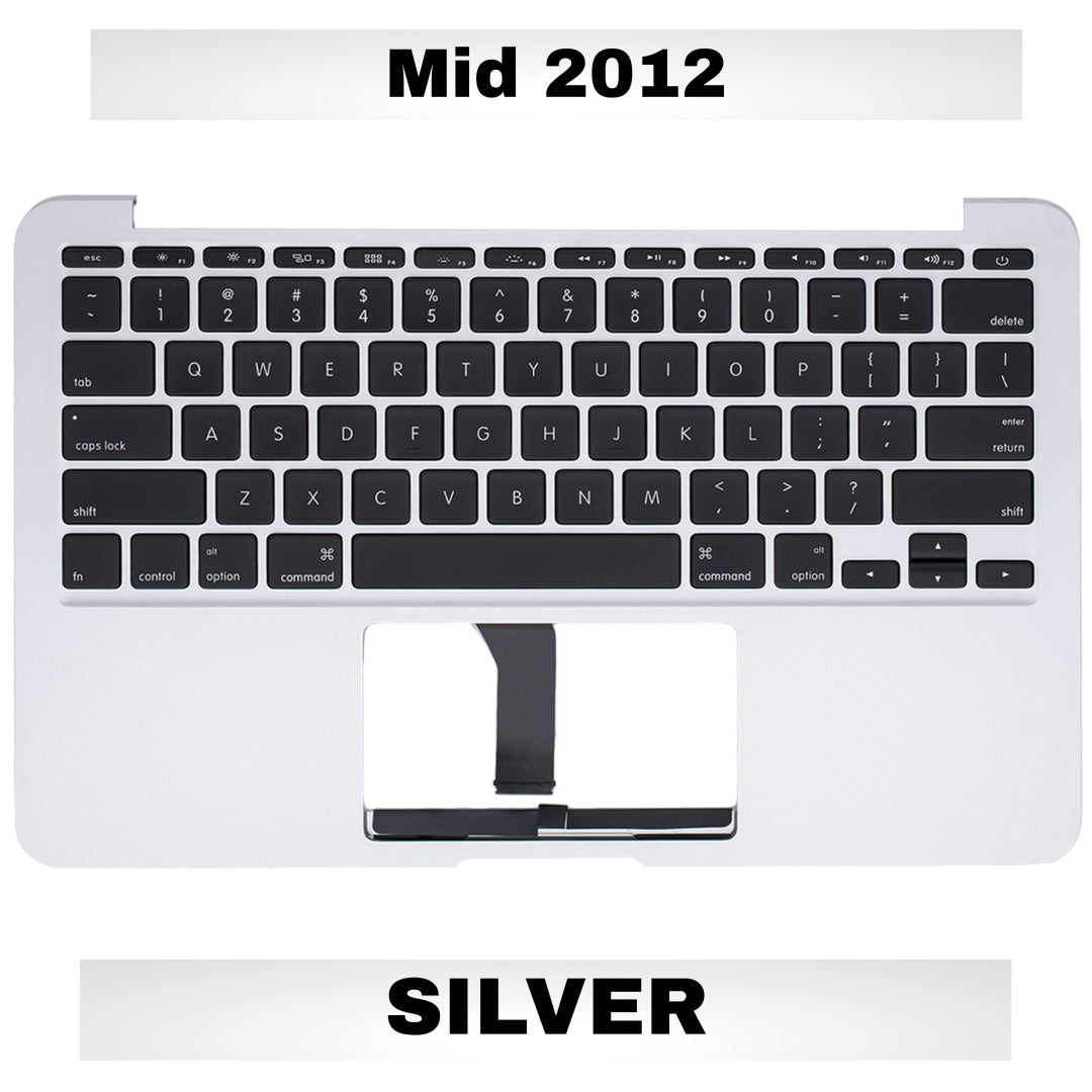 For MacBook Air 11" (A1465 / Mid 2012) Top Case With Keyboard Replacement (Silver)