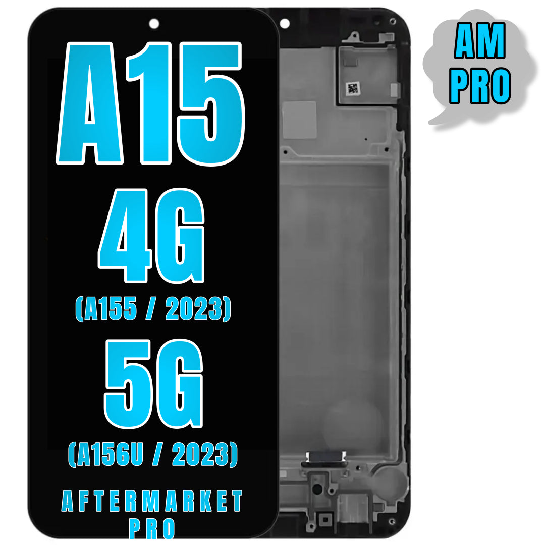 For Samsung Galaxy A15 4G (A155 / 2023) / A15 5G (A156U / 2023) LCD Screen Replacement With Frame (Aftermarket Pro) (All Colors)