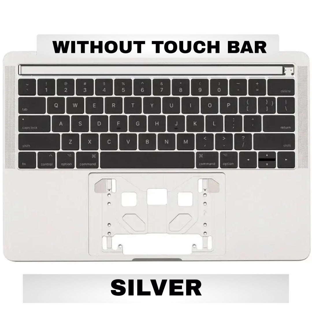 For MacBook Pro 13" Touch Bar (A1706 / Late 2016 Mid 2017) Top Case With Keyboard Replacement Without Touch Bar / US Version (Silver)