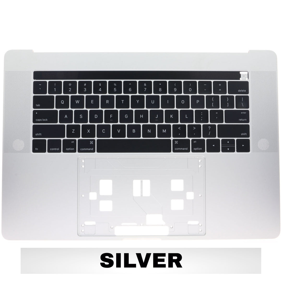 For MacBook Pro Touch Bar 15" (A1707 / Late 2016 Mid 2017) Top Case With Keyboard Replacement / US Version (Silver)