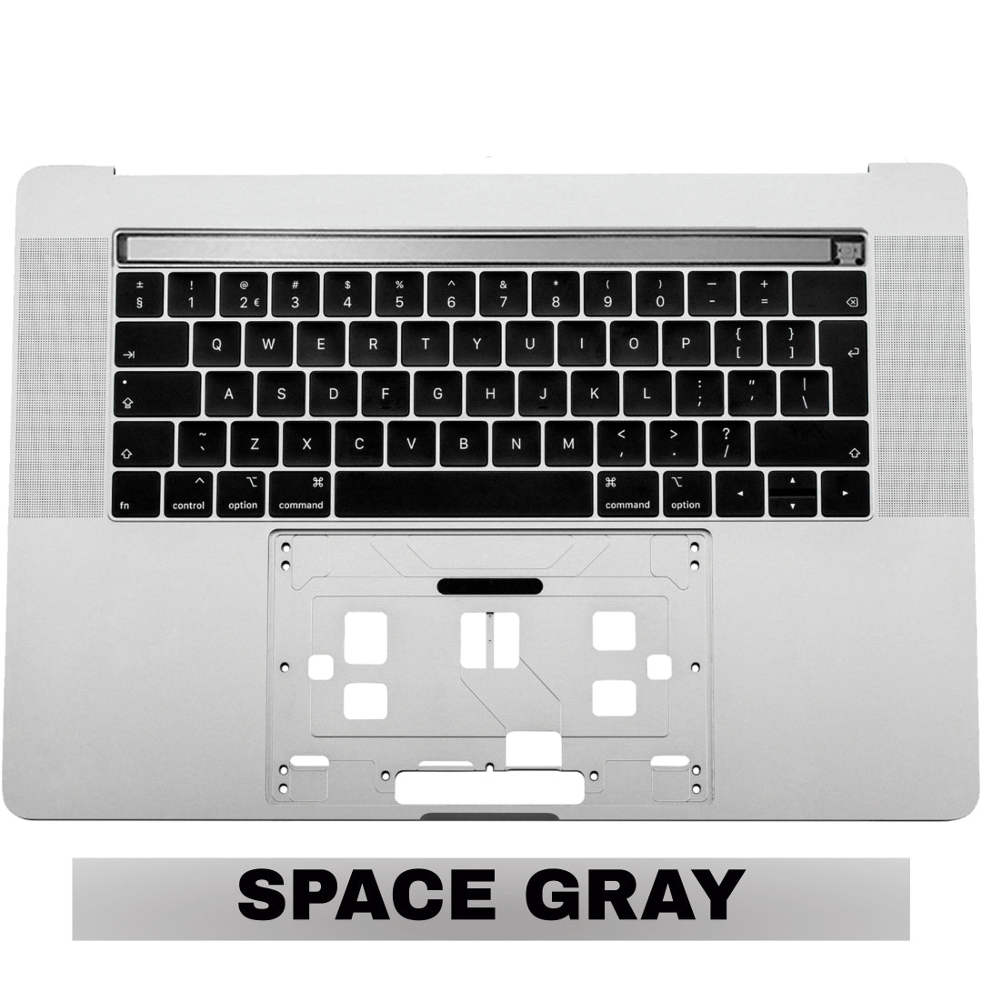 For MacBook Pro Touch Bar 15" (A1990 / Late 2018 / Early 2019) Top Case With Keyboard Replacement / US Version (Space Gray)