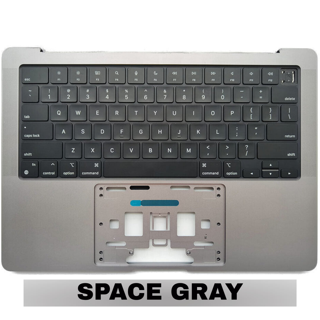 For MacBook Pro 14" (A2442 / Late 2021) Top Case With Keyboard Replacement / US Version (Space Gray)