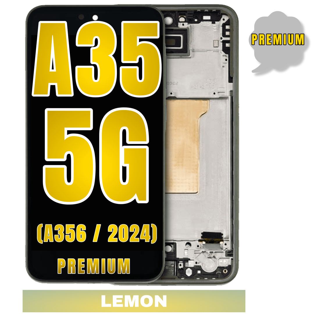 For Samsung Galaxy A35 5G (A356 / 2024) OLED Screen Replacement With Frame (Premium) (Lemon)