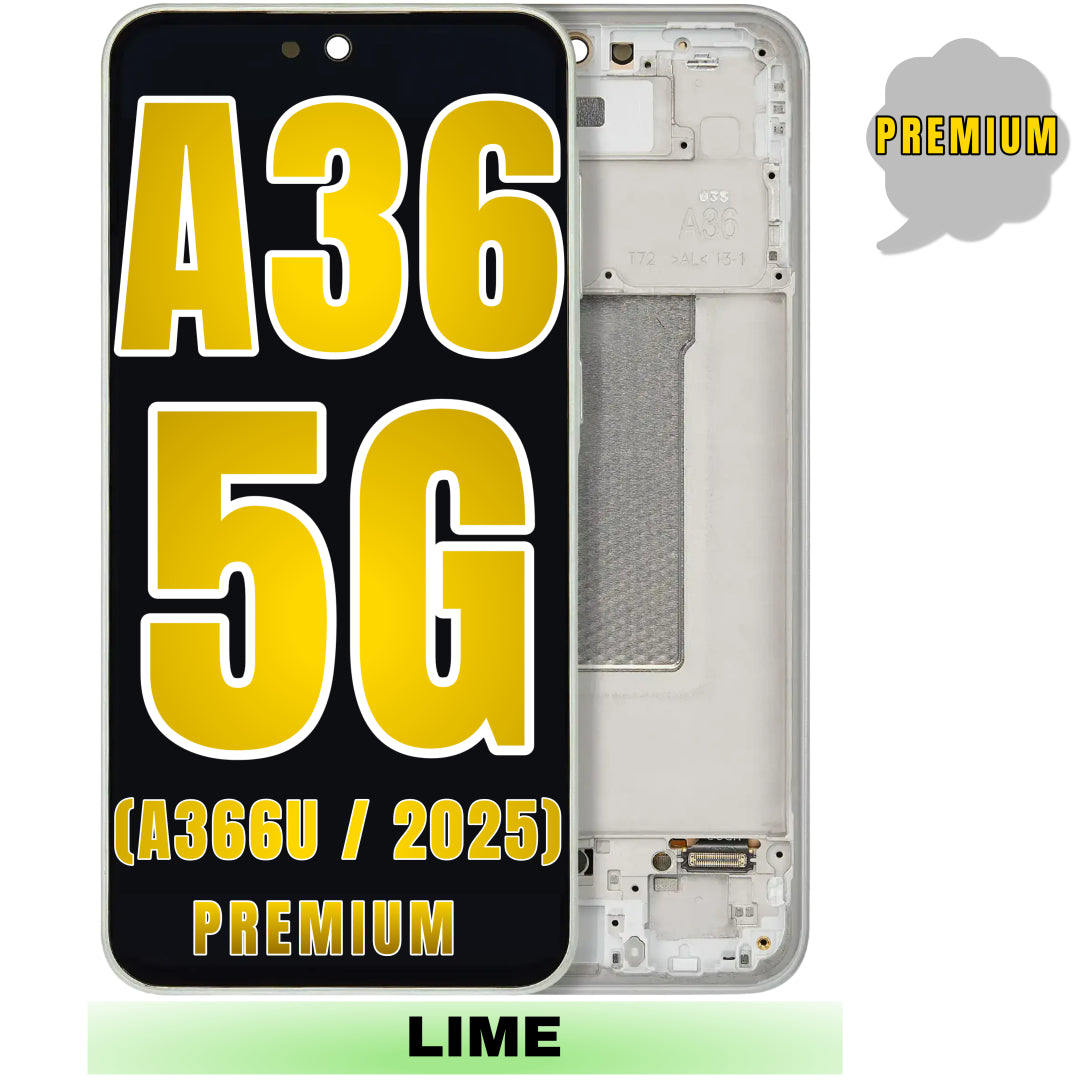 For Samsung Galaxy A36 5G (A366 / 2025) OLED Screen Replacement With Frame (Lime)