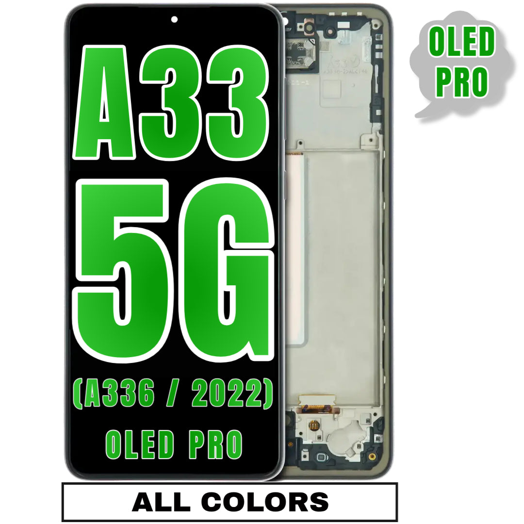 For Samsung Galaxy A33 5G (A336 / 2022) (6.36") OLED Screen Replacement With Frame (Oled Pro) (All Colors)