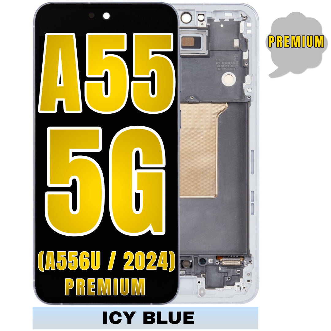 For Samsung Galaxy A55 5G (A556U / 2024) OLED Screen Replacement With Frame (Premium) (Iceblue)