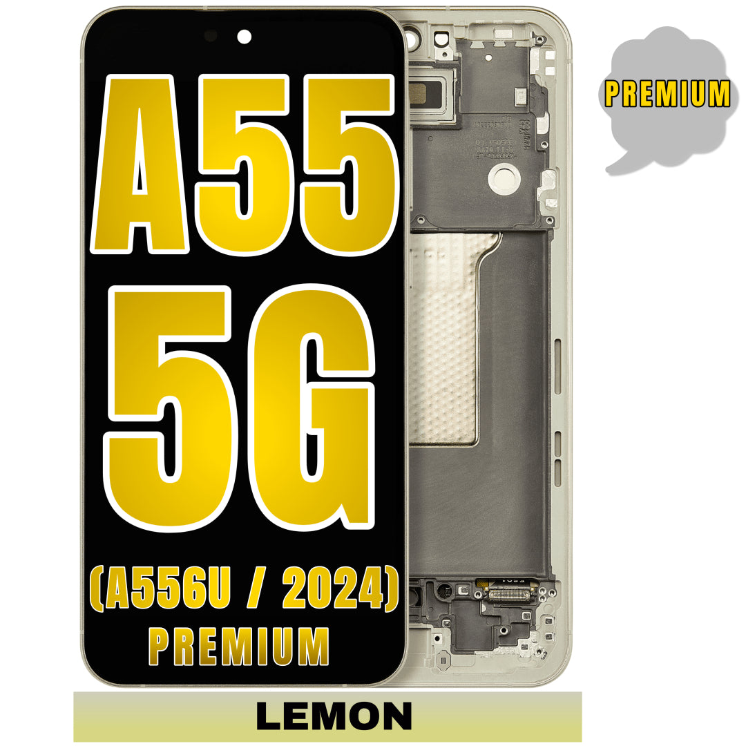 For Samsung Galaxy A55 5G (A556U / 2024) OLED Screen Replacement With Frame (Premium) (Lemon)