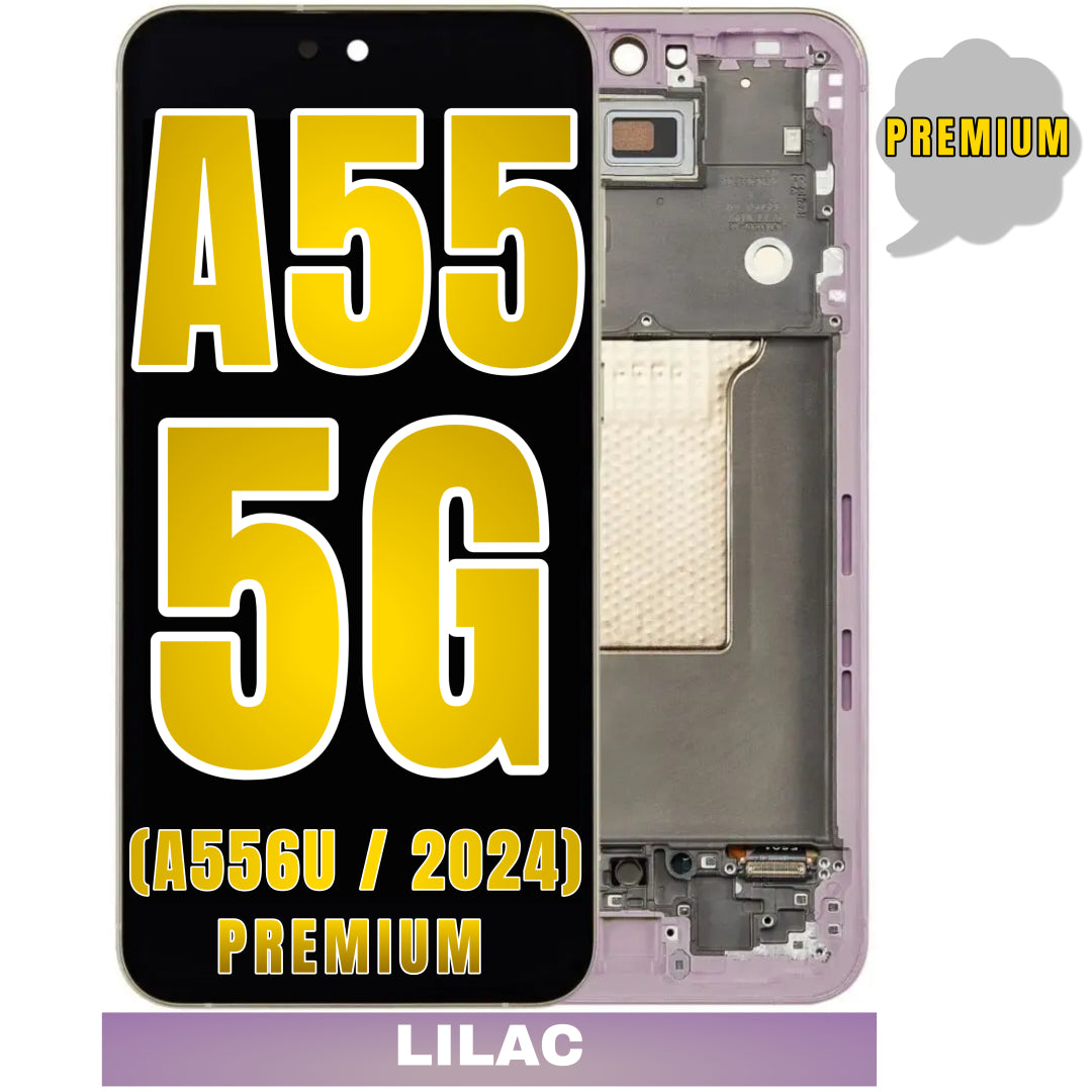 For Samsung Galaxy A55 5G (A556U / 2024) OLED Screen Replacement With Frame (Premium) (Lilac)